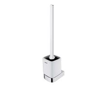 Nimco Nikau - Brosse de toilette murale avec support, céramique blanche/chrome NK 30094KN-HR-26