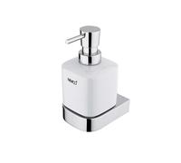 Nimco Nikau - Distributeur de savon en céramique avec support, 250 ml blanc / chrome NK 30031K-T-26