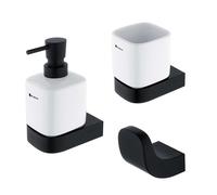 Nimco Nikau - Ensemble d’accessoires de salle de bains, noir mat NKC set-31K-T-90