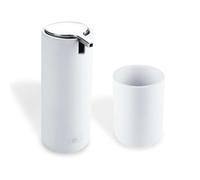 Nimco Omi - Distributeur de savon et gobelet sur pied, blanc OM 1605831-05
