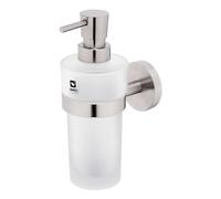 Nimco Unix - Distributeur de savon avec support, verre dépoli/acier inoxydable découpé UNM 13031W-T-10