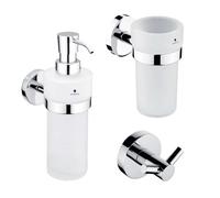 Nimco Unix - Ensemble d'accessoires de salle de bains, verre mat/chrome UN set-31W-26