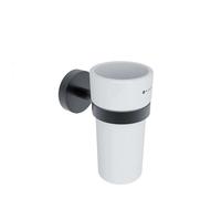 Nimco Unix - Porte-brosses à dents et dentifrice avec support, céramique/noir mat UNC 13058KN-90