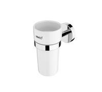 Nimco Unix - Pot à brosse à dents et à dentifrice avec support, céramique/chrome UN 13058KN-26