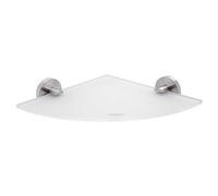 Nimco Unix - Tablette d'angle, 25 cm, verre dépoli/acier inoxydable découpé UNM 13091RB-10