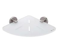 Nimco Unix - Tablette d'angle, acier inoxydable/blanc mat UNM X208-10
