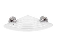 Nimco Unix - Tablette d'angle IXI, 23 cm, plexiglas mat/acier inoxydable poli UNM X211-10