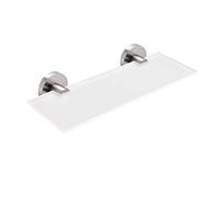 Nimco Unix - Tablette, longueur 30 cm, verre dépoli/acier inoxydable découpé UNM 13091B-30-10