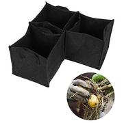 Nimomo 3 Pièces Sac de Plantation, 3Gallon, Sacs de Culture de Plantes Polyvalent avec Poignées Noir Carré Feutre Jardin Légume Cultiver Conteneur (19.5 * 19.5 * 20)