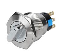Nimomo Inverseur Commutateur Rotatif, 19mm Commutateur Rotatif Acier Inoxydable Interrupteur à Bascule Rotatif, 6 Broches 3 Niveaux 2 No/2 Nc Normalement Interrupteur De Sélection Rond, 6 Pin 3 Level