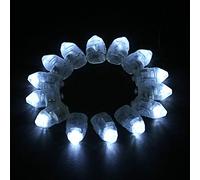 Nimomo Lumière de Ballon, 1 Set/50Pcs LED Decor Lights Lampes étanches pour Décoration Fête Mariage Ballon Lanterne en Papier (Blanc)