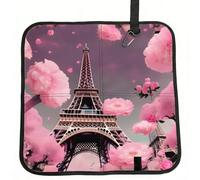 NImongt Coussin de chaise portable pliable Motif Tour Eiffel Paris Street Rose