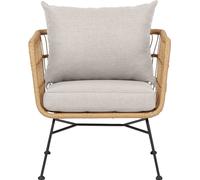 Nina Chaise de jardin avec support d'assise, beige.