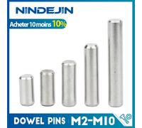 NINDEJIN 3-50pcs métal goujons en acier inoxydable m2 m2.5 m3 m4 m5 m6 m8 m10 broches parallèles serrure à cylindre solide broches GB119