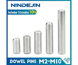 NINDEJIN 3-50pcs métal goujons en acier inoxydable m2 m2.5 m3 m4 m5 m6 m8 m10 broches parallèles serrure à cylindre solide broches GB119