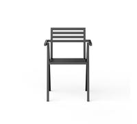 NINE 19 Outdoors Stacking Chaise D'extérieur Avec Accoudoirs Noir