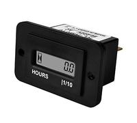 NInE-ROnG Compteur horaire réinitialisable à coins arrondis, 86-230 V CA | affichage à 6 chiffres, sablier clignotant, mémorisation automatique, pompes à eau, compresseurs d’air, armoires de commande