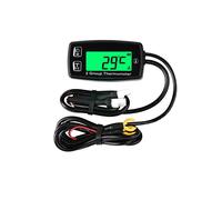 NInE-ROnG Thermomètre de moteur à double écran LCD numérique Jauge de température Thermomètre de moto Alerte de température pour camion à benne basculante Scooter Moteur hors-bord Marine Motoneige
