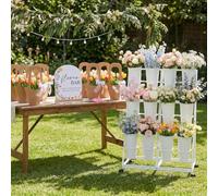 Ninehaoou Kit de 43 seaux de barre de fleurs avec 6 seaux, 1 panneau en bois, 4 ciseaux, 30 sacs d'emballage pour bouquet de fleurs, mariage, fête prénatale (taille L)