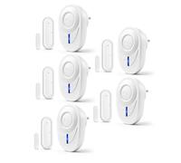Nineleaf Carillon Détecteur Porte Sans Fil, Alarme Porte & Fenêtre, 5PC | Detecteur Ouverture De Porte Sans Fil, Sonnette Entrée Magasin,180 m,48 Mélodies,5 Volumes, Maison/Boutique/Malentendants