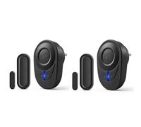 Nineleaf Carillon Détecteur Porte Sans Fil, Alarme Porte,Noir-2PC | Detecteur Ouverture De Porte Sans Fil, Sonnette Entrée Magasin,180 m,48 Mélodies,5 Volumes, Maison/Boutique/Malentendants
