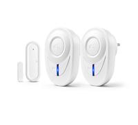NineLeaf Carillon Détecteur Porte Sans Fil avec Bleu LED,2Récepteur 1Chime | Detecteur Ouverture De Porte Sans Fil, Sonnette Entrée Magasin,180 m,48 Mélodies,5 Volumes, Maison/Boutique/Malentendants