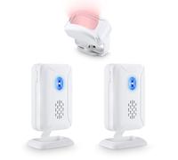 NineLeaf Détecteur de Mouvement avec 2 récepteurs Détecteur de Passage Infrarouge Sonnette de Chargement Sonnette de Porte Sonnette de Porte avec 32 mélodies différentes pour Le Travail l'hôtel