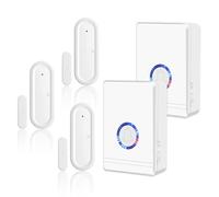 NineLeaf Détecteur d'ouverture de porte, Alarme porte et fenêtre, Ring Chime avec récepteurs à prise électrique, portée de fonctionnement 600ft pour maison entreprise magasin, 2 carillons 3 récepteurs