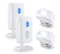 Nineleaf Sensor Capteur d'alarme de Sonnette Infrarouge Chargeur de Passage de Cloche ou détecteur d'entrée Bienvenue invité avec 32 mélodies pour d'affaires à Domicile 2 Infrarouge + 2 récepteur
