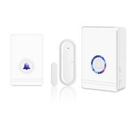 NineLeaf Sonnette Entrée Magasin,1Récepteur,1Aimant porte,1Carillon Bouton | Alarme Porte et Fenetre avec Bleu LED,Détecteur Ouverture Porte Pour Maison,Portée 200M,48 Sonneries,5 Niveaux de Volume