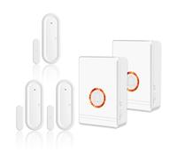 NineLeaf Sonnette Entrée Magasin avec Orange LED,2Récepteur 3Chime | Alarme Porte et Fenetre,Portée 200M,48 Sonneries,5 Niveaux de Volume,Détecteur Ouverture Porte Pour Maison,Commerces,Bureaux