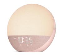 NingPeak Réveil Lumineux avec Simulateur d'Aube et Lever de Soleil | Réveil en douceur, 3 modes, 25 sons apaisants, bruit blanc, veilleuse réglable, Bluetooth, pour chambre, Rose poudré