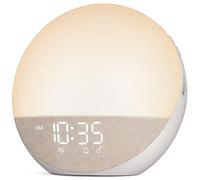 NingPeak Réveil Lumineux Simulateur d'Aube avec Bruit Blanc | Réveil en Douceur, 3 Modes de Réveil, 25 Sons Apaisants, Enceinte Bluetooth, Veilleuse 12 Couleurs, Écran Réglable
