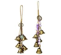 NINGYER 2 Pièces Cloches de Sorcière, Chance et Succès, 29 cm / 33 cm | Cloche Sorcière Suspendue, Carillons de Sorcière en Métal Vintage, pour Maison Jardin L'extérieur (Deux Styles Différents)