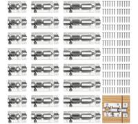 NINGYER 24 Pièces Targette de Porte, Verrou Targette Porte en Acier Inoxydable avec 144 Vis, Loquet Portail Coulissant, Convient pour Portes de Jardin, Salles de Bains, Remises (3 Tailles)