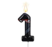 Ninja Anniversaire Numéro Bougie, Pixel Masqué Ninja Thème Chiffre Bougie Happy Birthday Gâteau Topper Décorations pour Enfants Anniversaires Fête Fournitures (Numéro 1)