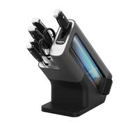 Ninja Bloc-couteaux Foodi StaySharp avec Affûteur, 6 Pièces Aiguisés | Couteaux : Couteau de chef, à pain, à trancher, universel, à éplucher et ciseaux, en Acier Inoxydable, K32006EU