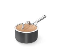 Ninja Extended Life casserole en céramique 18 cm avec couvercle, Antiadhésive, (Sans PFAS, PFOA, Plomb ni Cadmium), Compatible induction et four jusqu’à 285 °C, Terracotta et gris, CW90218EUI