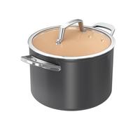 Ninja Extended Life marmite en céramique 22 cm avec couvercle, Antiadhésive, (Sans PFAS, PFOA, Plomb ni Cadmium), Compatible induction et four jusqu’à 285 °C, Terracotta et gris, CW90422EUI