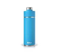 Ninja Thirsti Bouteille et flasque 530 ml avec couvercle étanche, conçue pour boissons gazeuses, chaudes et froides. Voyage/sport. Triple isolation, en acier inoxydable, Bleu Tropical, DW1801EUUKSB