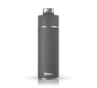 Ninja Thirsti Bouteille et flasque 700 ml avec couvercle étanche, conçue pour boissons gazeuses, chaudes et froides. Voyage/sport. Triple isolation, bouteille en acier inoxydable, Gris, DW2401EUUKGY