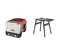 Ninja Woodfire Four à pizza extérieur électrique 8-en-1, rotissoire & fumoir barbecu & Woodfire Table d'appoint, support réglable et latérale, support pour barbecue, grill et four d'extérieur