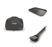Ninja Woodfire Housse pour Barbecue XL, Compatible avec OG850 / OG901, XSKOGXLCVREU + Plancha XL, Plaque à rainures Plate Non adhésive, XSKOGXLFPLTEU + Brosse de Nettoyage de Barbecue, XSKOGXLCNBSEU