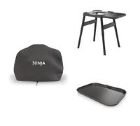Ninja Woodfire Housse pour Barbecue XL, Compatible avec OG850 / OG901, XSKOGXLCVREU + Table d'appoint, 4718J800EUUK + Plancha XL, Plaque à rainures Plate Non adhésive, XSKOGXLFPLTEU