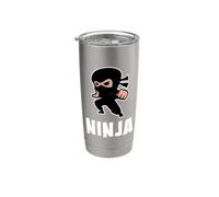 Ninjutsu Kawaii Ninjutsu pour enfant ninja, mignon et adorable Gobelet isotherme en acier inoxydable double paroi