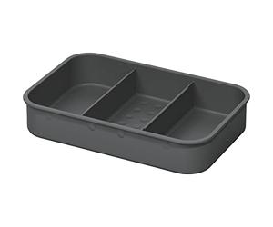 NINKA 5003.11 41514 Lot de 3 Bols Bio Eins2top avec 3 Compartiments - Couvercle avec Filtre pour 4,2/5,5/8 l - Gris foncé, argenté