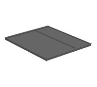 NINKA 5280.73 90680 Plaque de couvercle pour poubelles 1 2 et 1 2 Ko 600 mm, KS 18/19 mm, plastique gris foncé, argenté