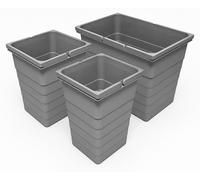 ninka eins2vier lot de bacs 2x 11,5 + 25 l gris clair