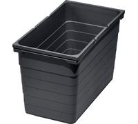 Ninka poubelle 25l poubelle avec poignée pratique, plastique gris foncé