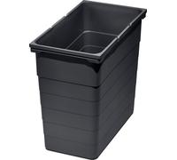 Ninka poubelle 35l poubelle avec poignée pratique, plastique gris foncé